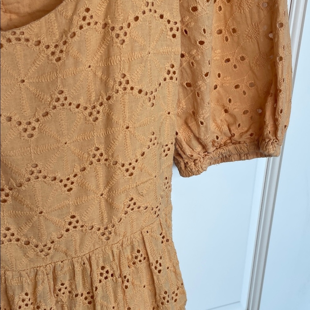Harni Women’s Mae Embroidered Eyelet Midi Dress Sz M Boho Prairie Peasant - Picture 6 of 15
